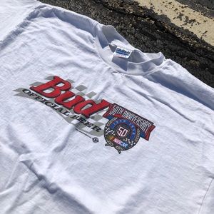 Vintage 1997 90s Bud Beer NASCAR T-shirt size XL